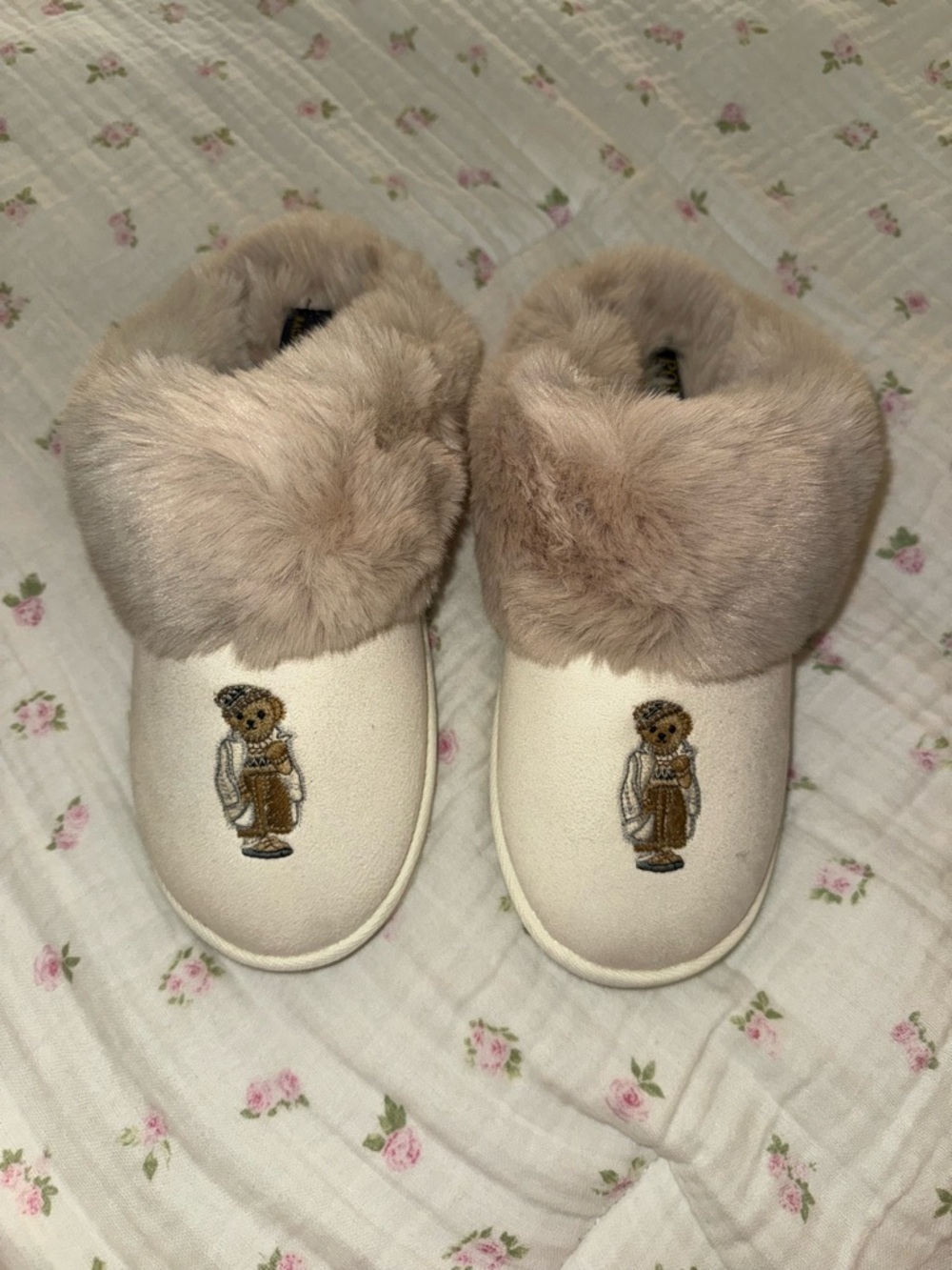 Polo Ralph Lauren Bear Slippers Size 8 Womens